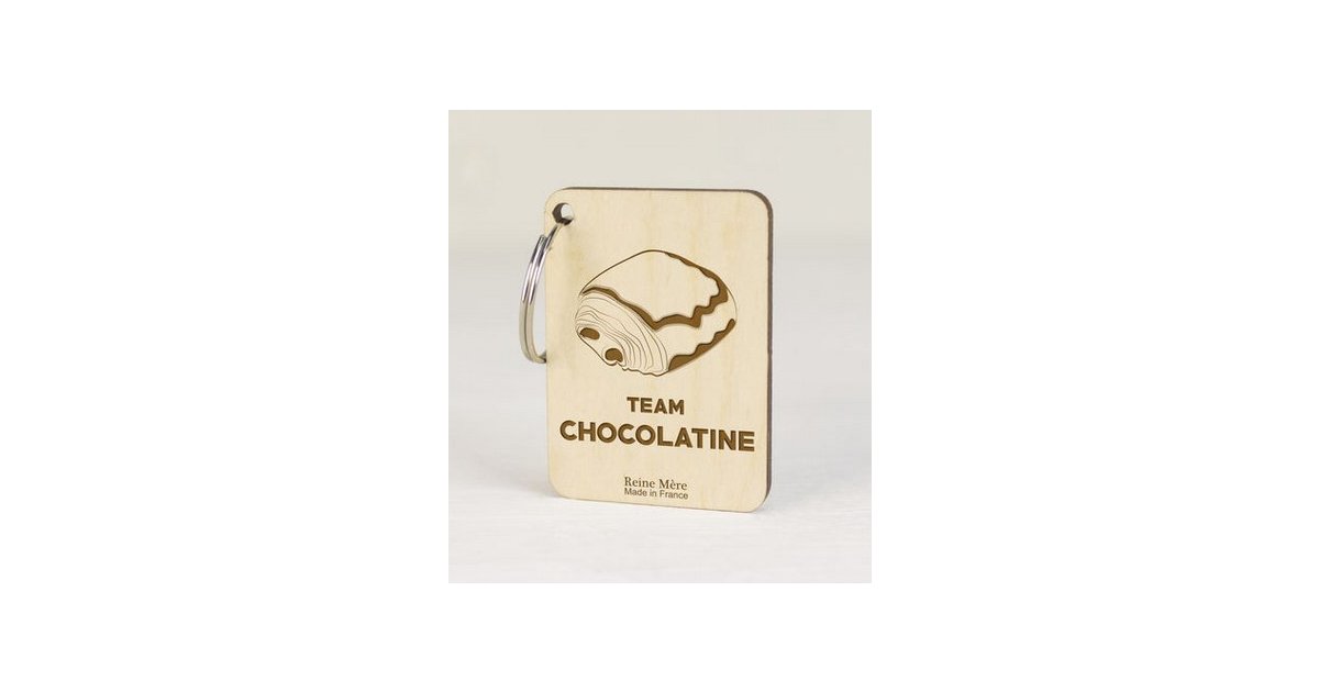 Porte-clés en bois de bouleau made in france Chocolatine